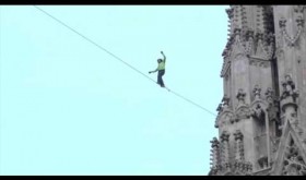 Tightrope Walk Between Cathedral Spires