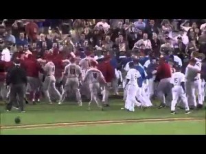 Diamondbacks and Dodgers in bench-clearing brawl