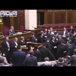 Ukrainian Lawmakers exchange punches