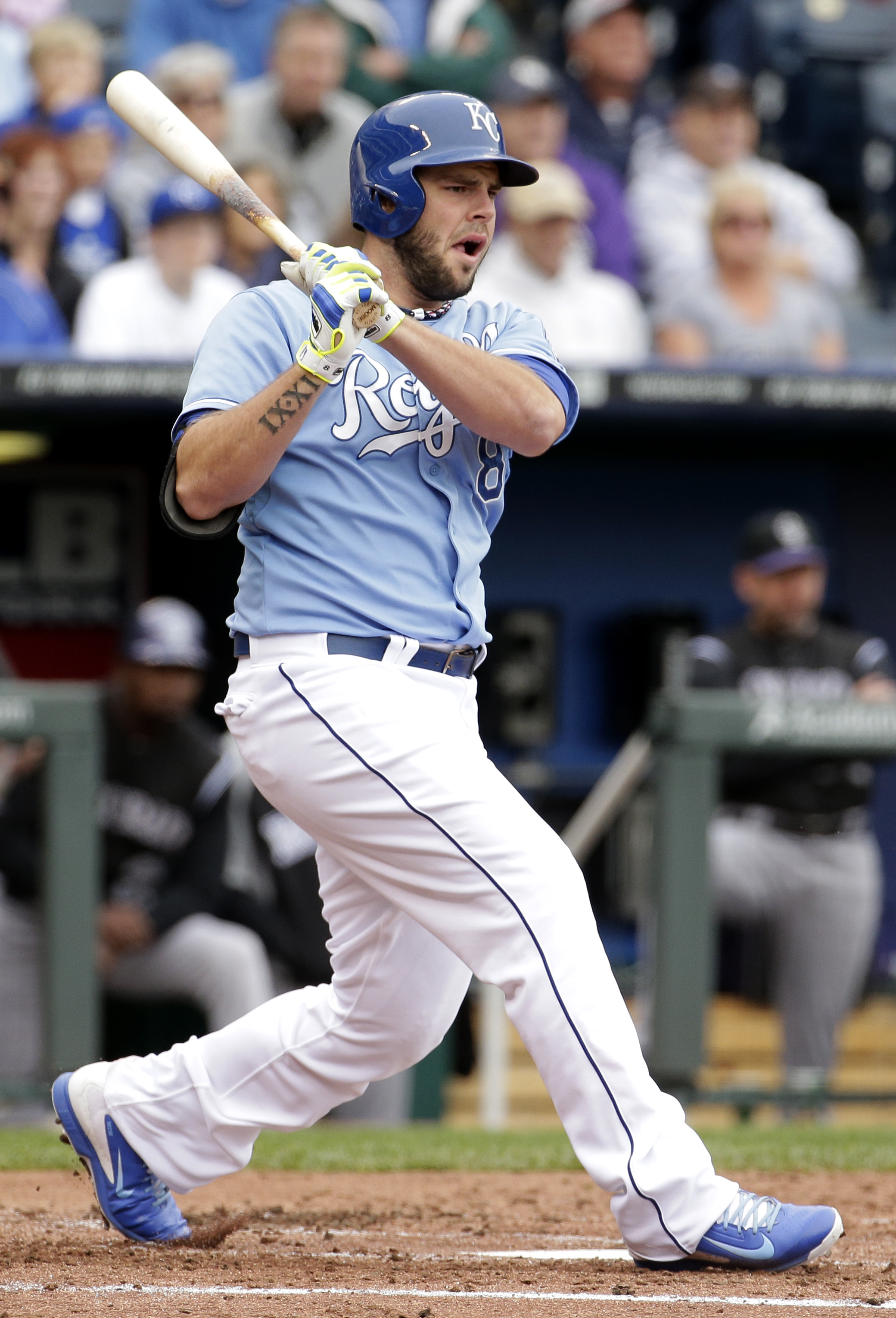 Moustakas, batting .152, sent to Omaha