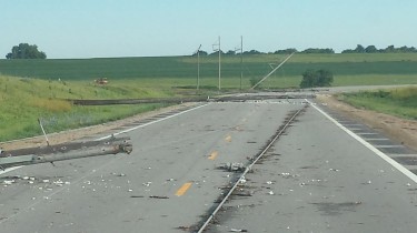 Storm damage on Highway 24