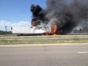 semi on fire