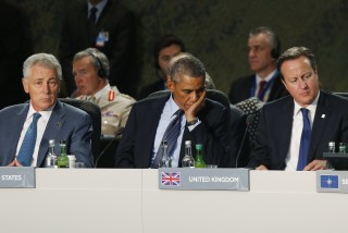 Barack Obama, David Cameron, Chuck Hagel