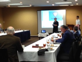 Brenda Nickel and Jason Orr addressing Intergovernmental leaders; photos by Cathy Dawes