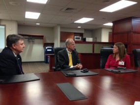 Mercy Regional CFO Jim Fraser, Senator Jerry Moran, Mercy Public Relations Director Jana Bowman