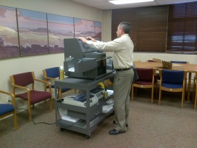 County Clerk, Rich Vargo counting provisional ballots.