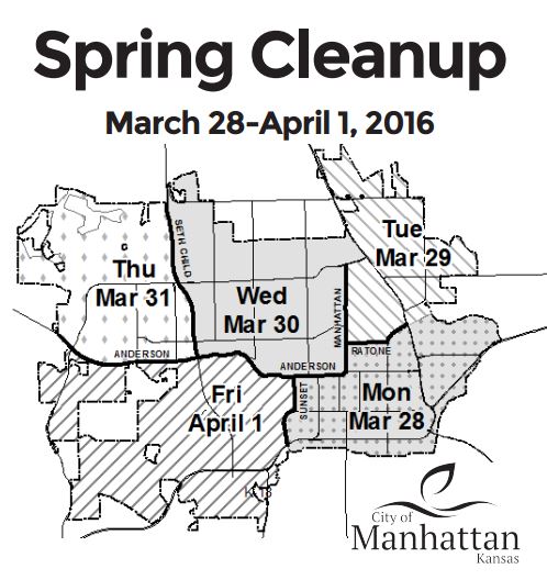City of Manhattan Spring Clean-Up area schedule