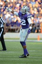 K-State safety Dante Barnett readies for a play. Barnett is expected to be back to full health after an injury-ridden junior season. (Courtesy photo)