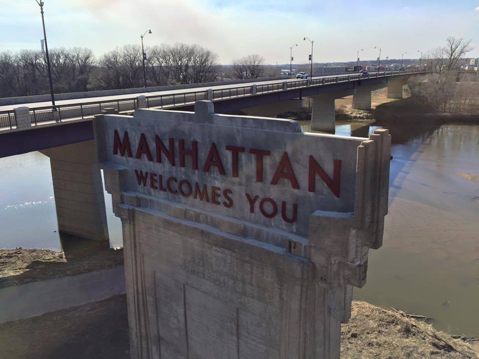 A new sign welcomes people to town by the Kansas River on Highway 177. (Staff Photo: Brady Bauman)