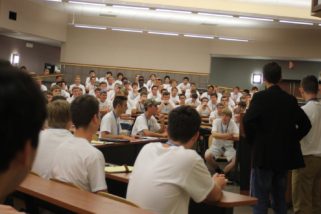 The meeting of the minds. Campers experiencing democracy. 