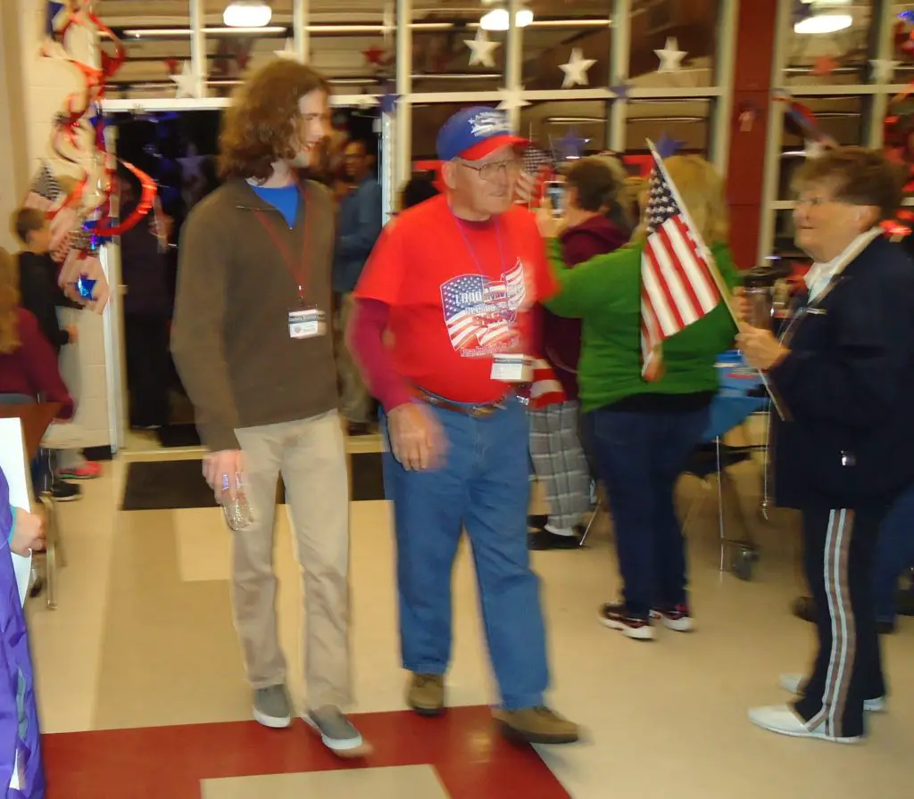 Left, Student Guardian Zach Brunner w/Veteran Donald Riffey