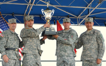 Fort Riley soldiers celebrate a Victory Cup win in 2012. (Photo courtesy First Infantry Division U.S. Army )