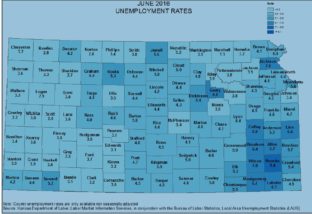 June 2016 unemployment map