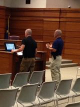 Lts. Tim Schuck and Greg Steere addressing Law Board