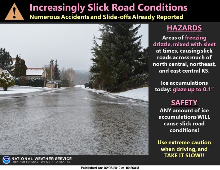Icy conditions expected to cause slick roads throughout the region ...