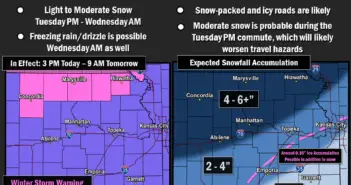 Forecast calling for snow, ice to develop late Tuesday into Wednesday morning