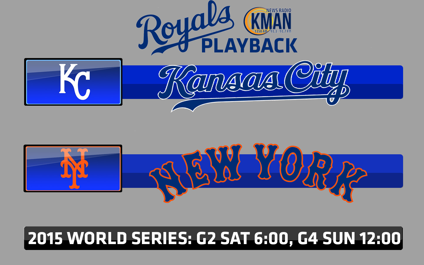 World Series Schedule Set: Kansas City Royals vs. New York Mets