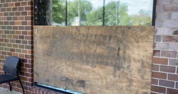 Vandal damages windows at Riley County Health Department