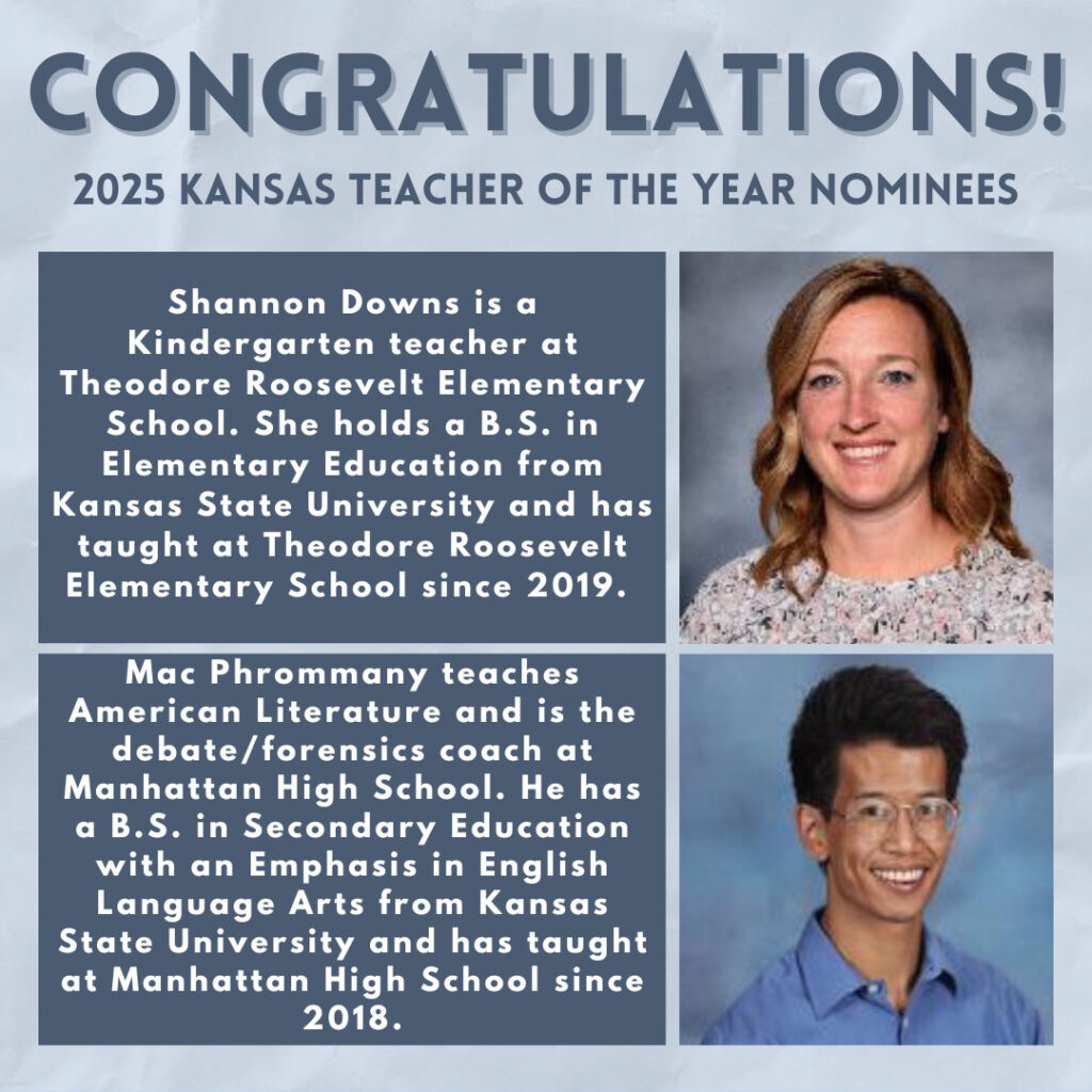 USD 383 announces nominees for 2025 Kansas Teacher of the Year 101.5